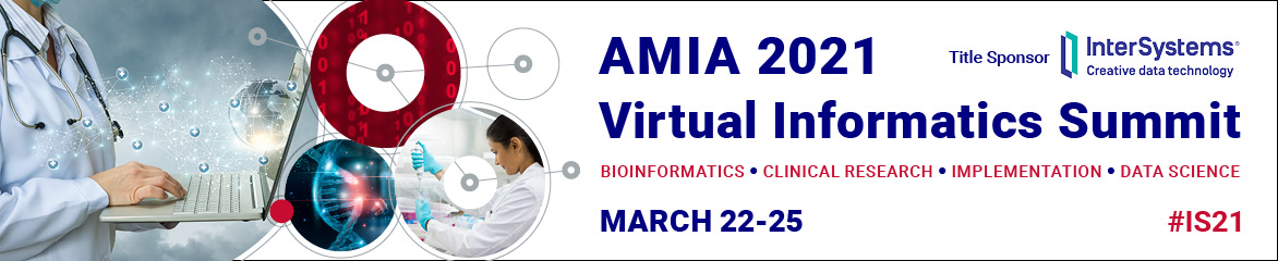 Banner for the 2021 AMIA Informatics Summit (March 22-25)